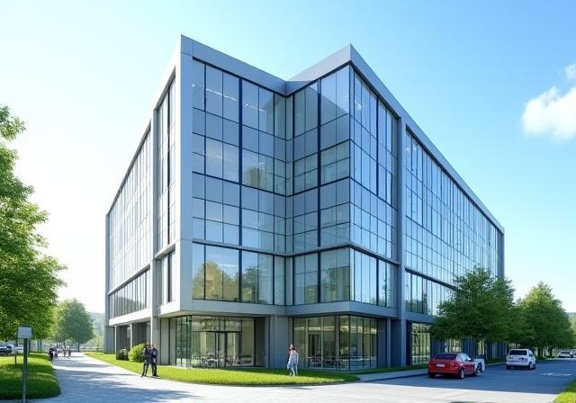Modern office building of Swiss Via Solutions AG in Bern.
