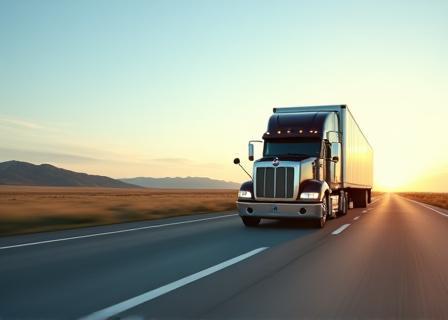 Truck on a highway for long-haul freight.